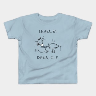 Level 81 Dark Elf - white ($ for SilverCord-VR) Kids T-Shirt